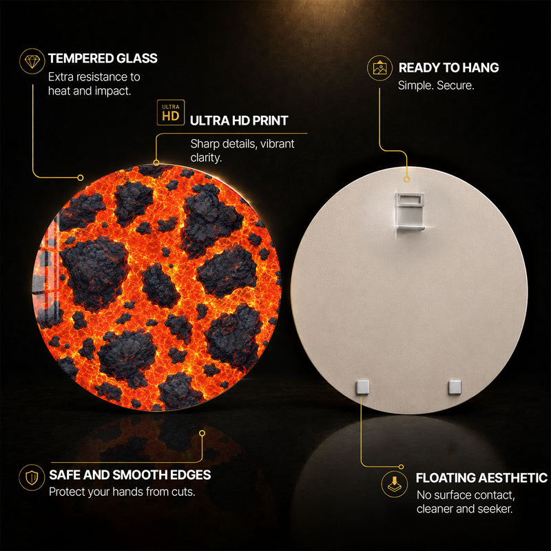 Molten Lava — tempered glass, ultra HD print, ready to hang