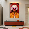 Artronauts Glass Print 12x18 cm | 4.7"x7.1" / Black Neon Retro Vision Glass Wall Art