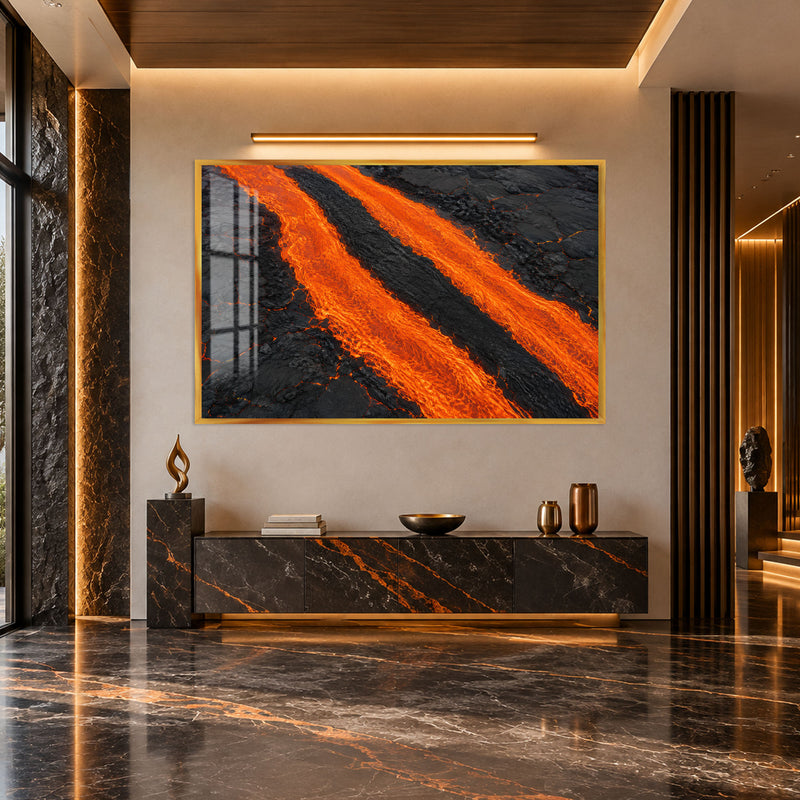 Molten Lava Flow with gold frame