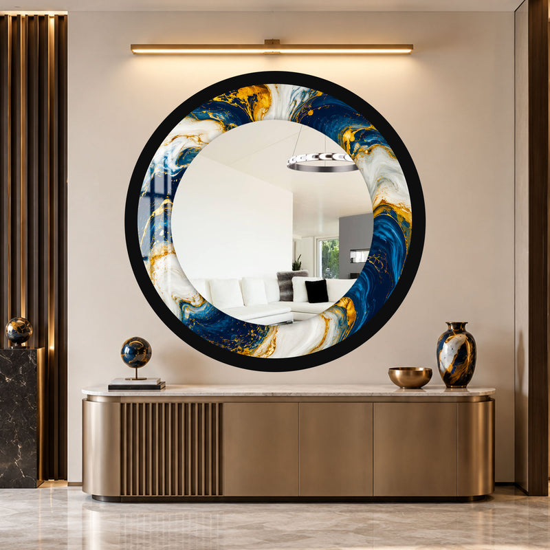 Gilded Ocean Swirl with black frame