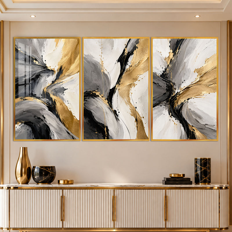 Golden Flow IV with gold frame