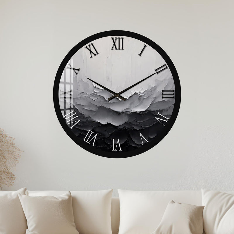 Monochrome Textured Waves with black frame