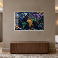 Crystal World Map with white frame
