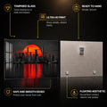 Crimson City Sunset — tempered glass, ultra HD print, ready to hang