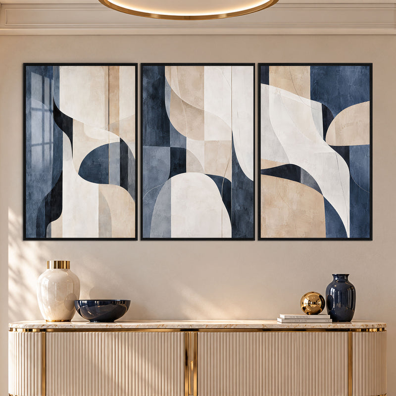 Navy Abstract with black frame