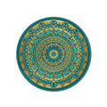 Teal Gold Rose Window Mandala product shot on white background