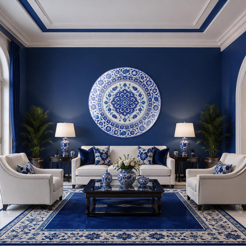 Ottoman Blue Medallion lifestyle view