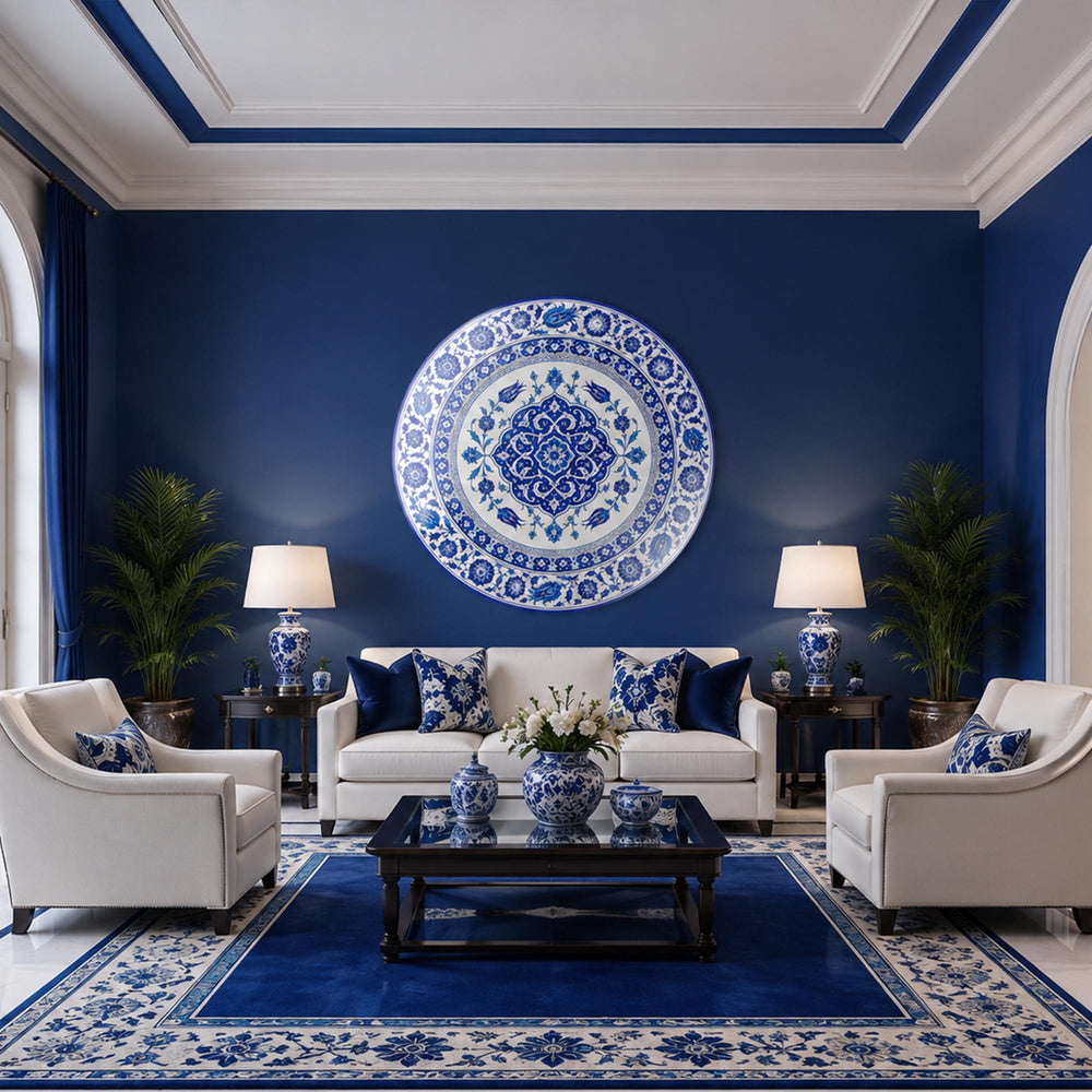 Ottoman Blue Medallion lifestyle view