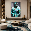 Artronauts Glass Print Turquoise Gentleman Gorilla Glass Wall Art