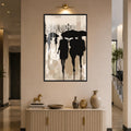 Rainy City Stroll with black frame