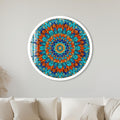 Crystal Flower Burst Mandala with white frame