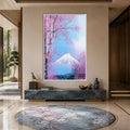 Artronauts Glass Print 12x18 cm | 4.7"x7.1" / White Blossoms Beneath The Peak Glass Wall Art