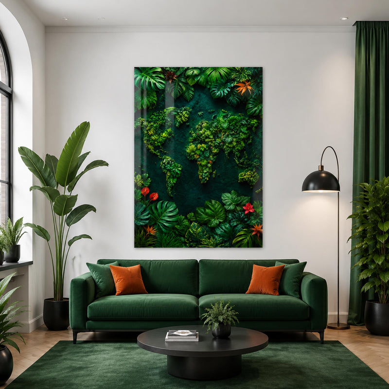 Botanical World Map lifestyle view