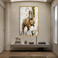 Wild Golden Horse with gold frame