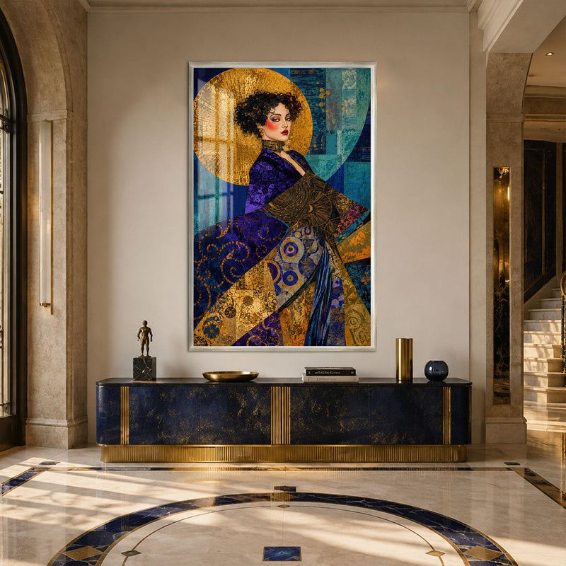 Artronauts Glass Print 12x18 cm | 4.7"x7.1" / Silver Golden Muse Glass Wall Art
