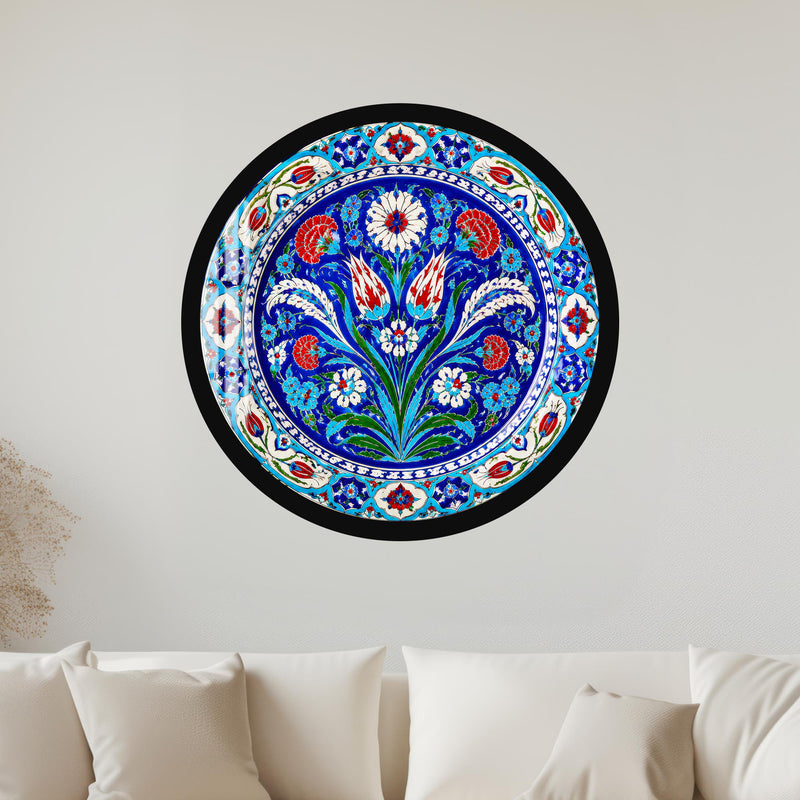 Ottoman Floral Medallion with black frame