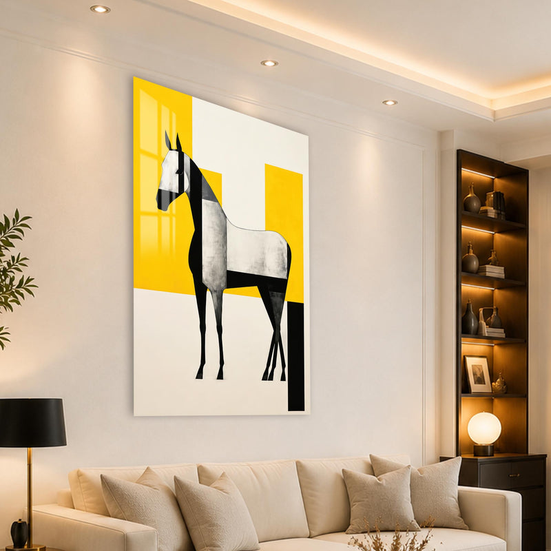 Geometric White Horse angled lifestyle view