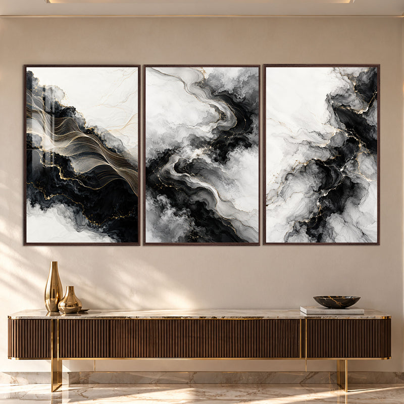 Golden Marble II with walnut frame