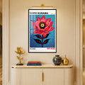 Dotted Red Bloom with black frame