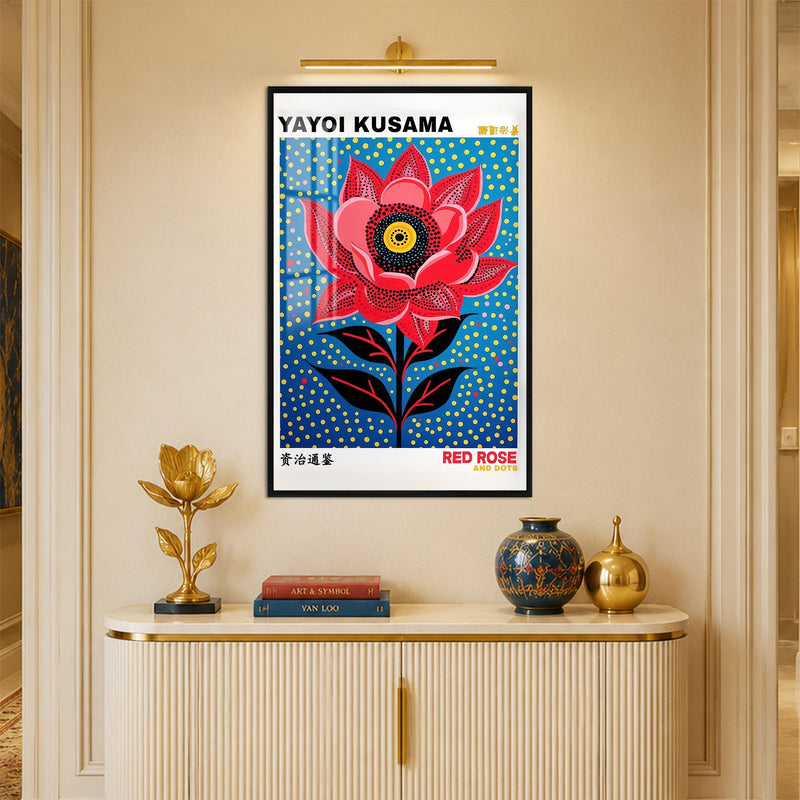 Dotted Red Bloom with black frame