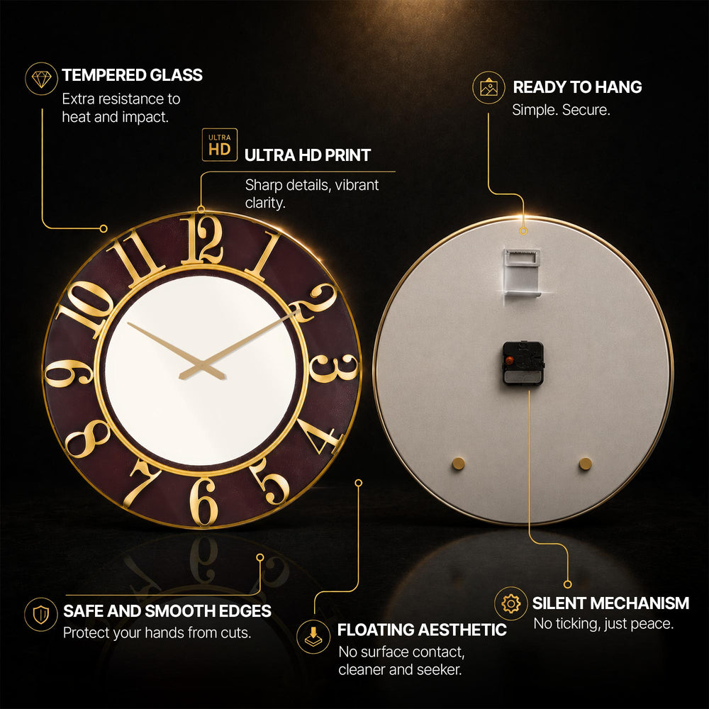 Golden Number Dial — tempered glass, ultra HD print, ready to hang