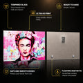 Frida Butterfly Pop Portrait — tempered glass, ultra HD print, ready to hang
