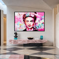 Frida Butterfly Pop Portrait with black frame