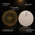 Golden Vortex Mandala — tempered glass, ultra HD print, ready to hang