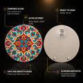 Ornate Floral Medallion — tempered glass, ultra HD print, ready to hang
