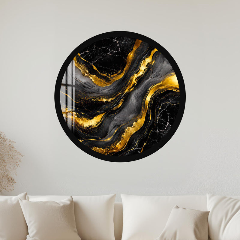 Gilded Marble Flow with black frame