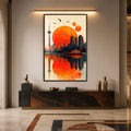 Artronauts Glass Print 12x18 cm | 4.7"x7.1" / Walnut Toronto Sunset Glass Wall Art