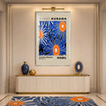 Cosmic Blue Blooms with silver frame