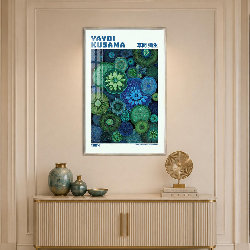 Kusama Floral Constellations with silver frame