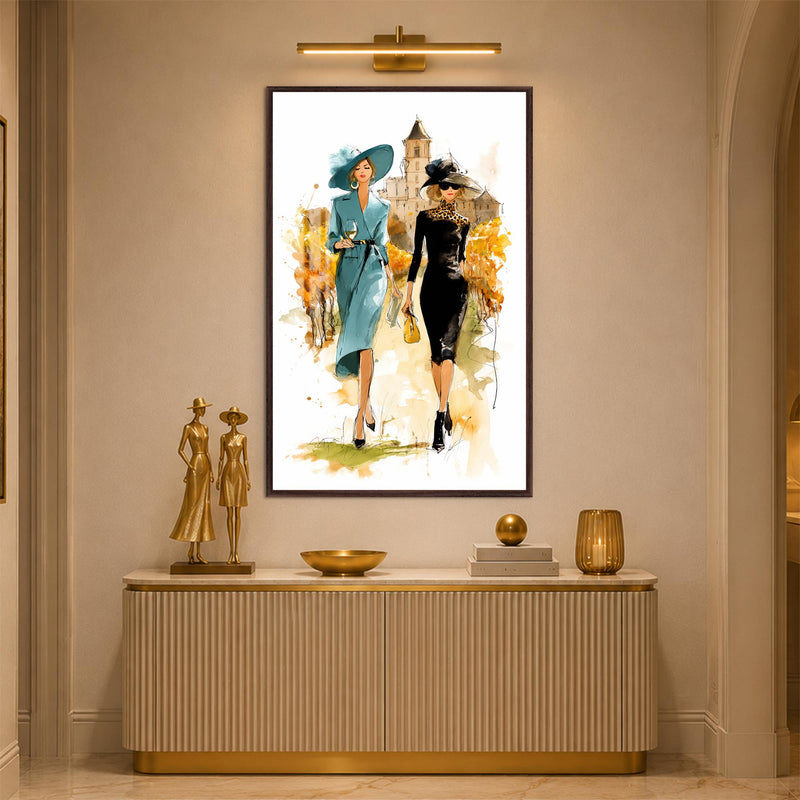 Autumn Fashion Stroll with walnut frame