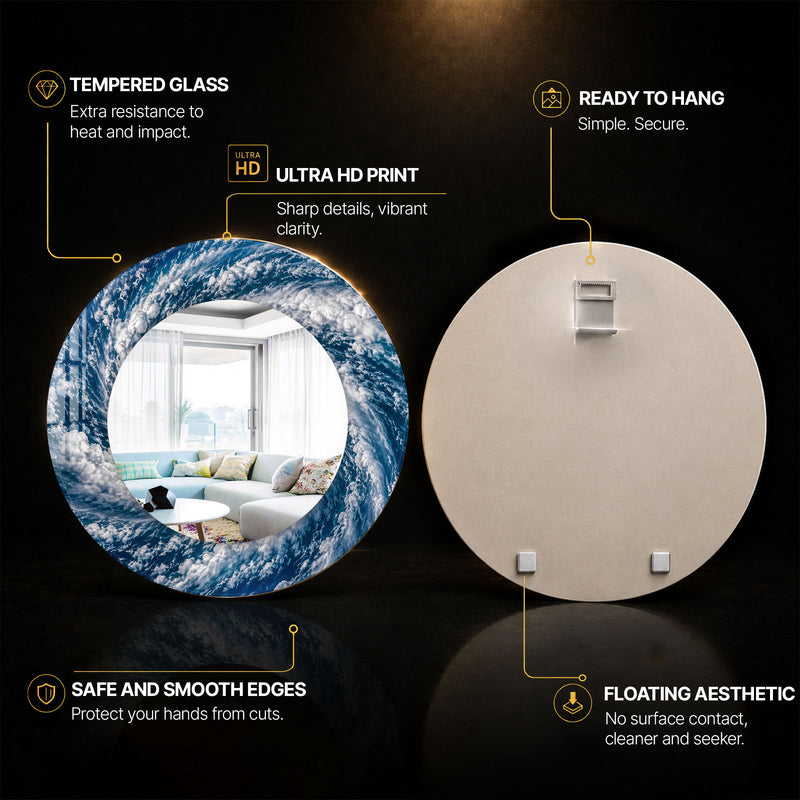 Ocean Wave Portal — tempered glass, ultra HD print, ready to hang