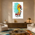 Artronauts Glass Print Little Tribal Chief Glass Wall Art