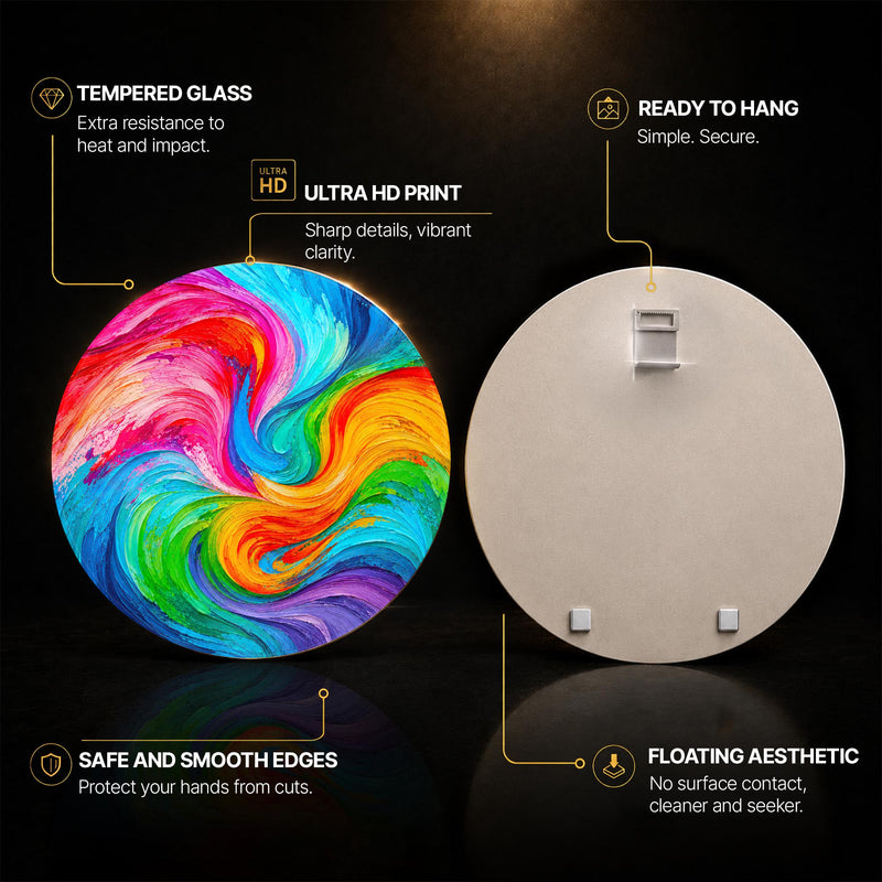Chromatic Current — tempered glass, ultra HD print, ready to hang