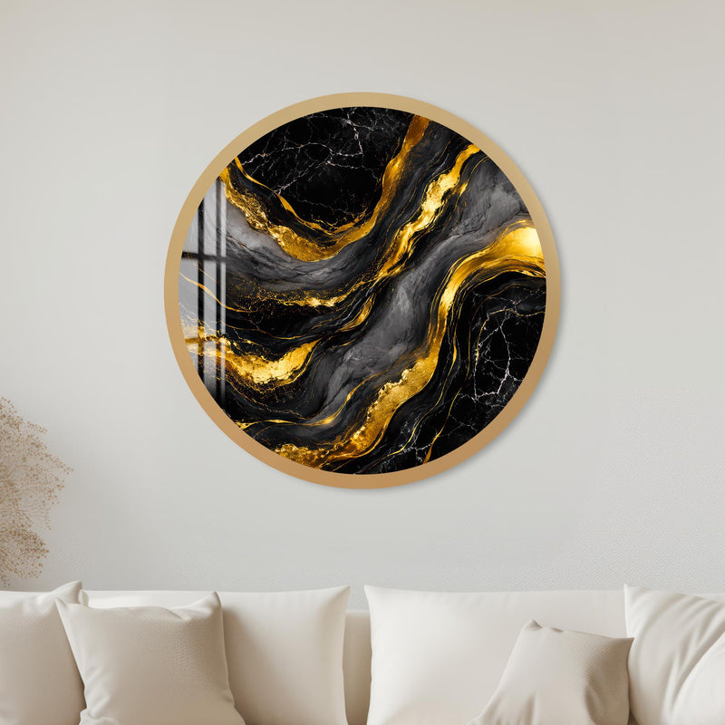 Gilded Marble Flow with gold frame