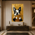 Artronauts Glass Print 12x18 cm | 4.7"x7.1" / Gold Golden Pineapple Pup Glass Wall Art