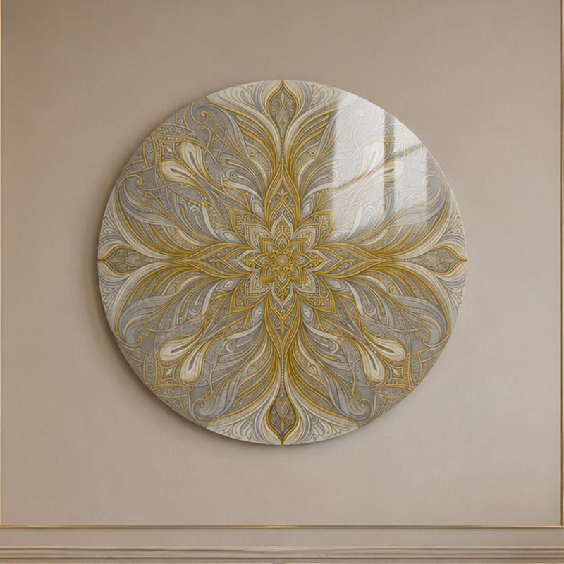 Gilded Petal Symphony — tempered glass, ultra HD print, ready to hang
