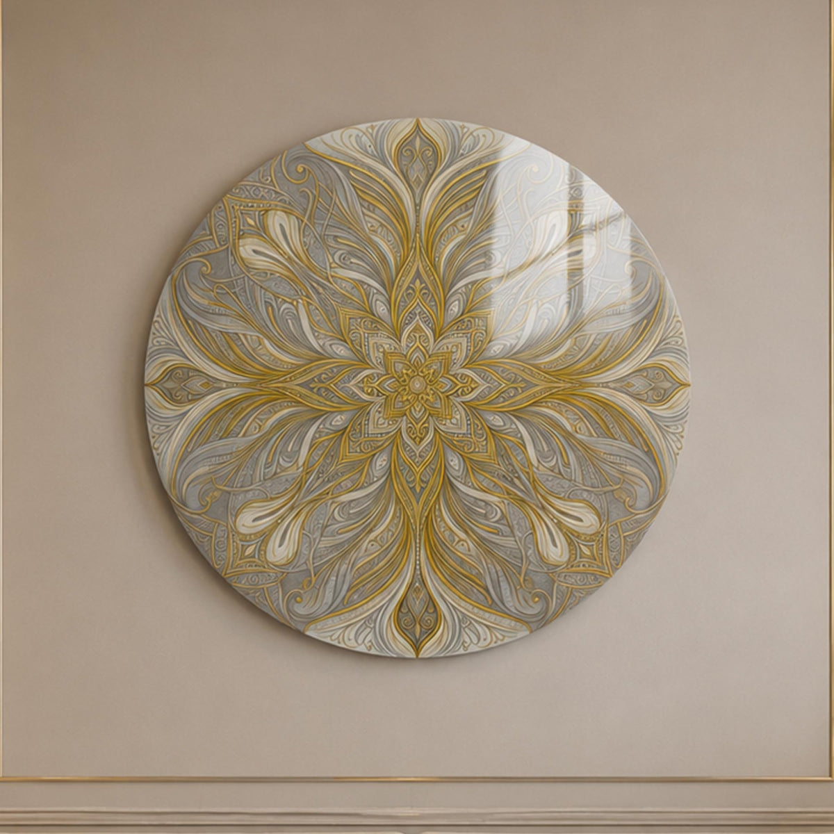 Gilded Petal Symphony — tempered glass, ultra HD print, ready to hang