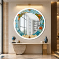 Azure World Compass with white frame