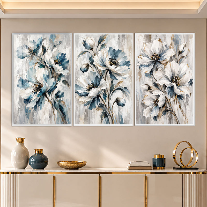Blue Blossom II with white frame