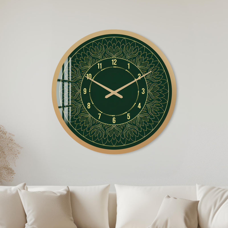 Emerald Mandala with gold frame