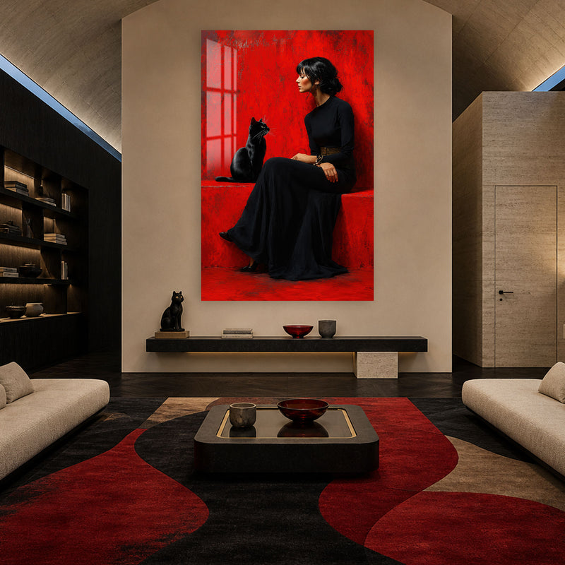 Lady And Black Cat lifestyle view