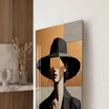 Cubist Woman in Hat close-up angled detail
