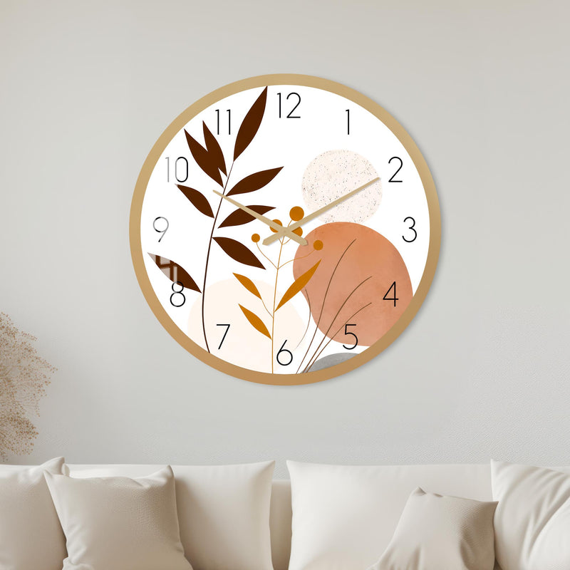 Abstract Botanical Shapes with gold frame