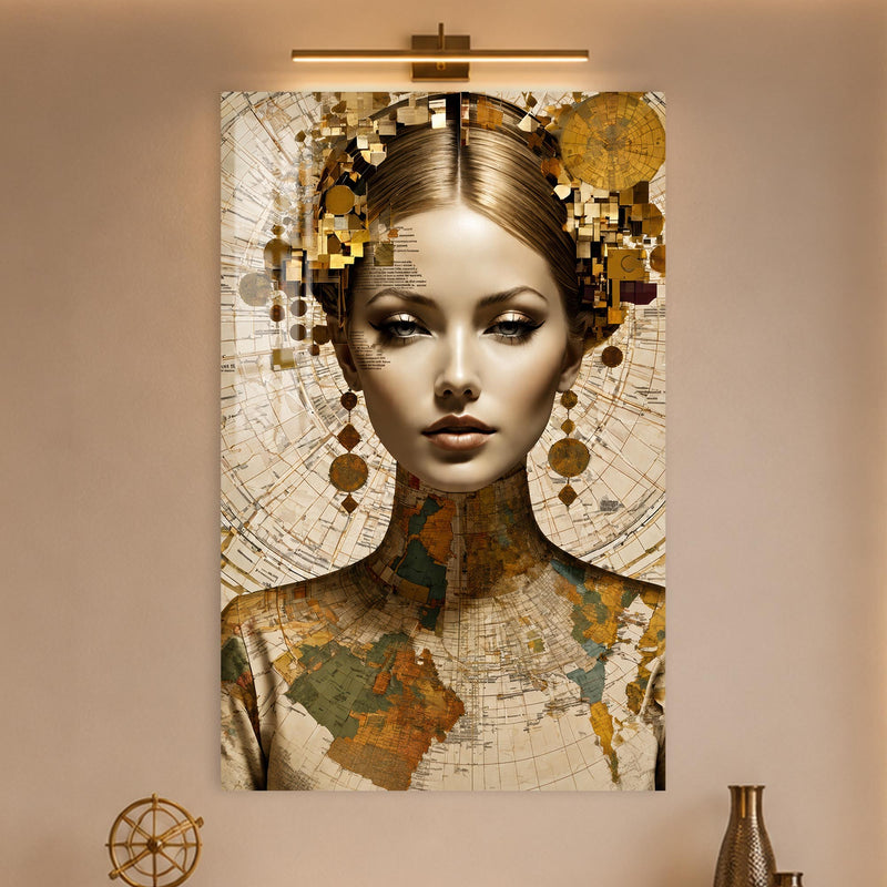 Cartographic Muse in a modern room
