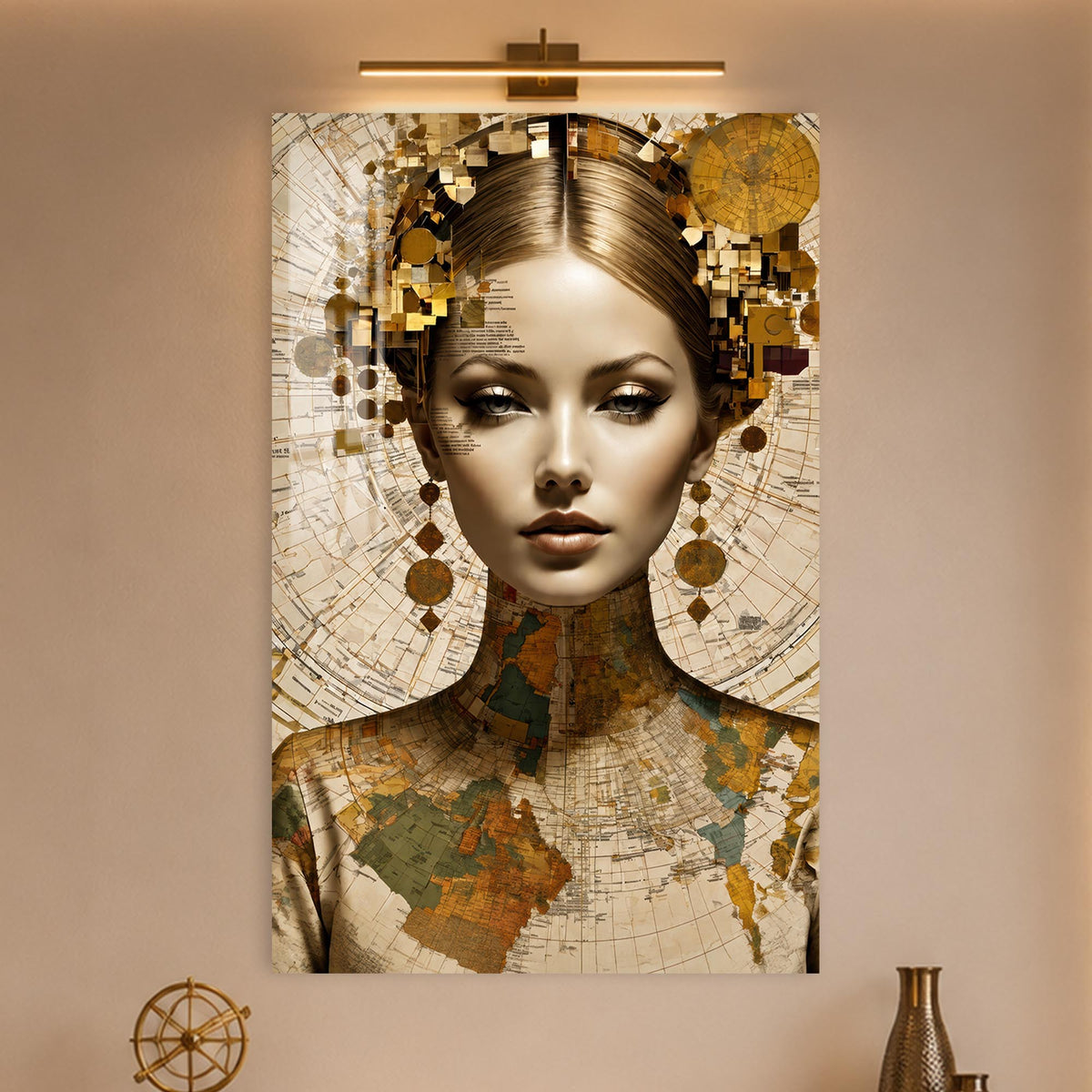 Cartographic Muse in a modern room