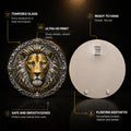 Regal Golden Lion — tempered glass, ultra HD print, ready to hang